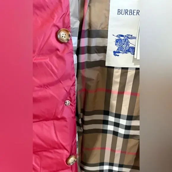 Burberry Red Quilted Puffer Jacket NWT Medium - Picture 8 of 8